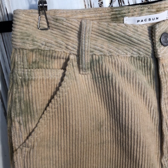 Pacsun 100% Cotton Wide Wale Splash Dyed Corduroy Y2K BF Carpenter Pants S/24 - Picture 6 of 14